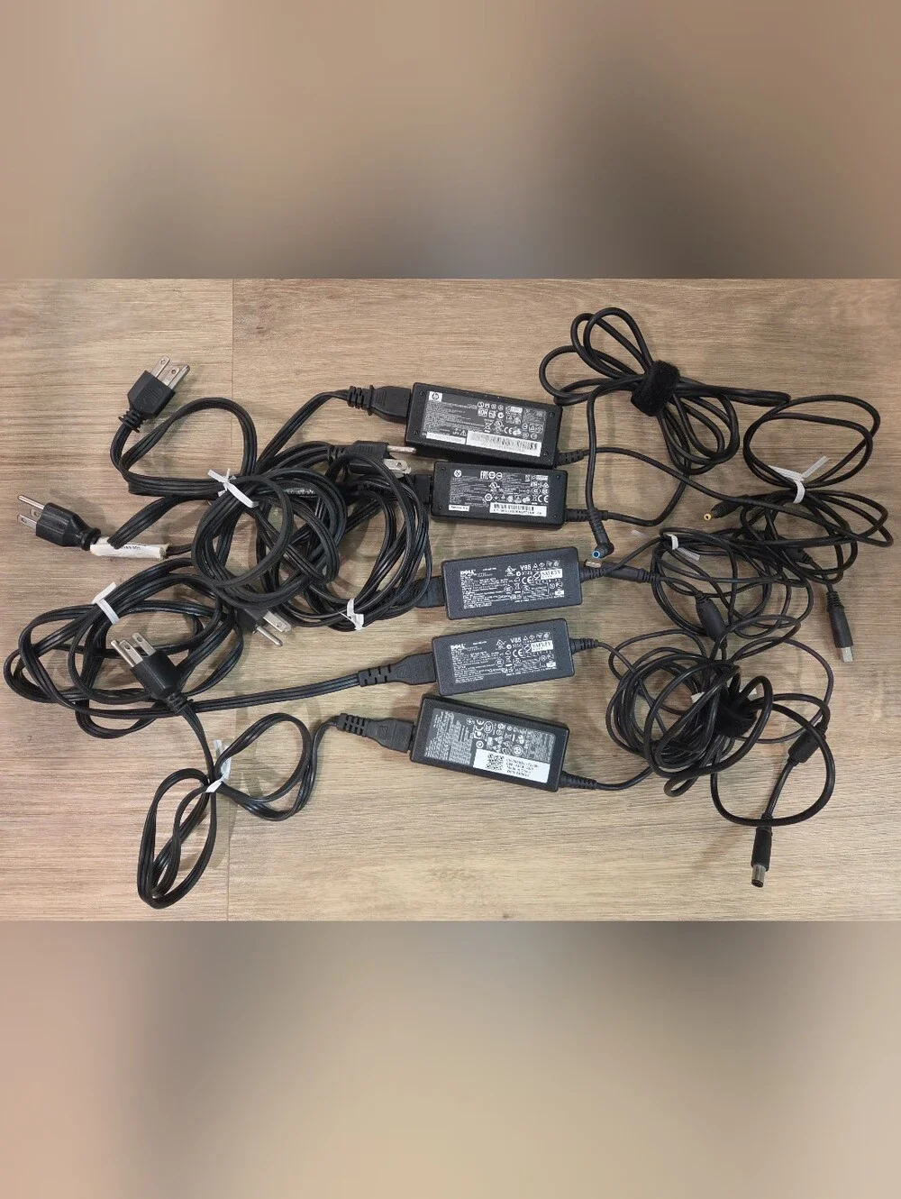 Lot Of 5 Laptop Chargers HP & Dell AC Power Adapters, Used, Untested